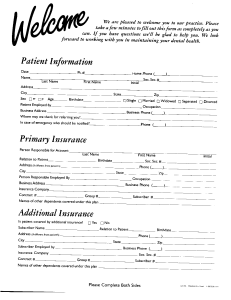 Welcome Forms 1 of 2